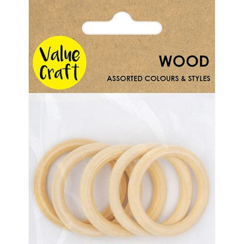 4cm Craft Mini Wood Hoops
